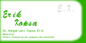 erik kopsa business card